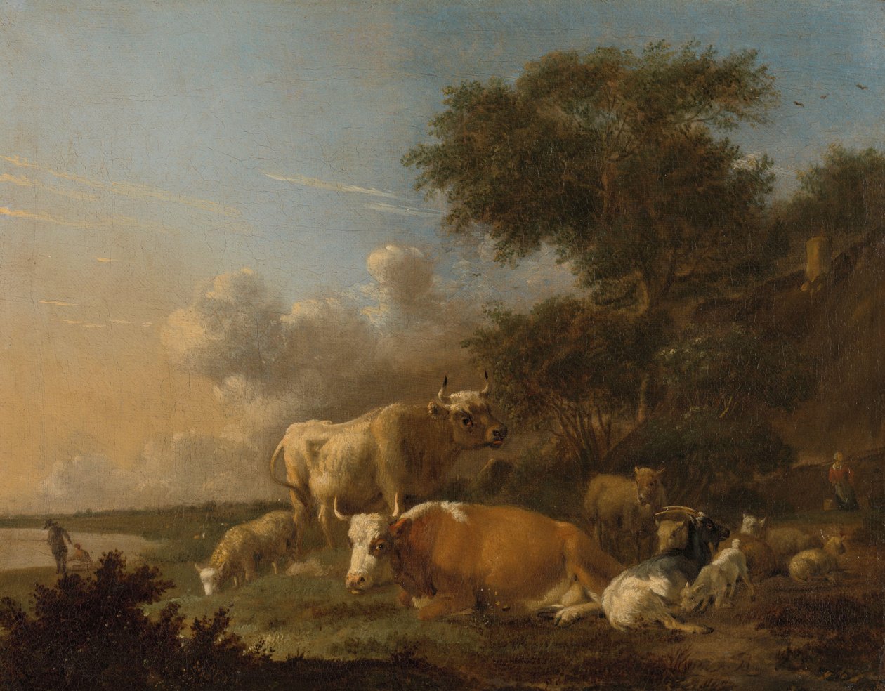 Landschap met vee door Albert Jansz Klomp