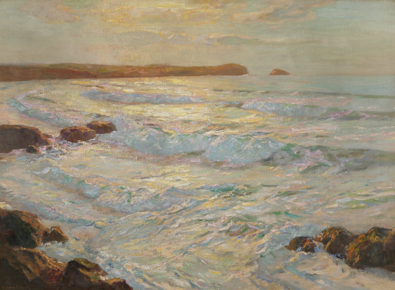 Zomerzee, Newquay, Cornwall, ca. 1920 door Albert Julius Olsson