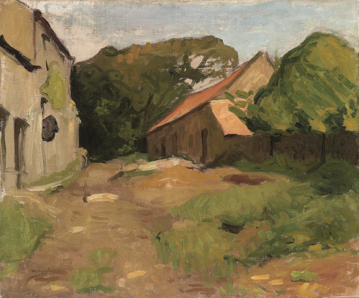 Boerderij binnenplaats in La Percaillerie (Normandië) door Albert Marquet