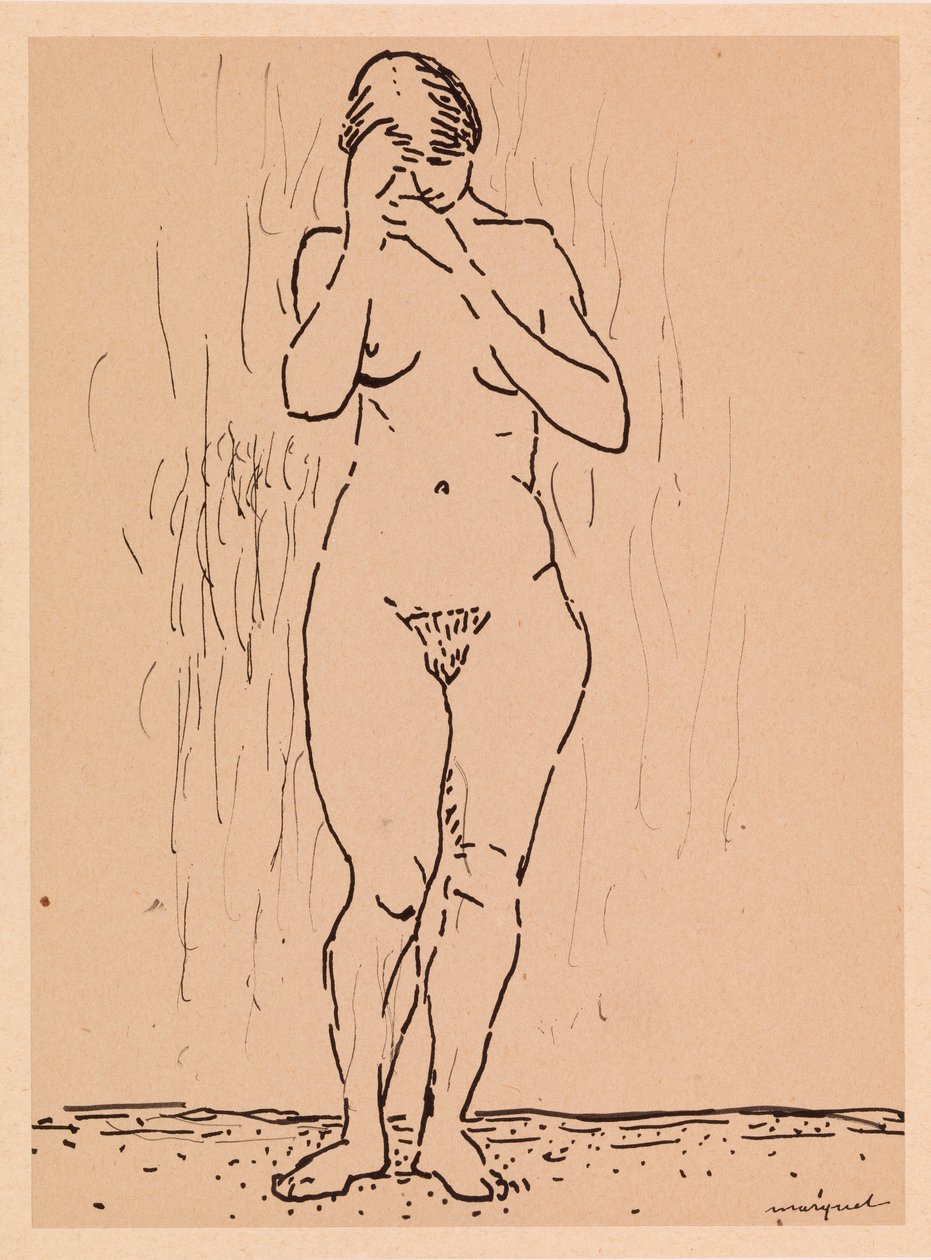 Naakte vrouw staand door Albert Marquet