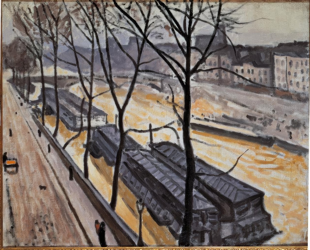 Parijs in de winter (Quai de Bourbon) door Albert Marquet