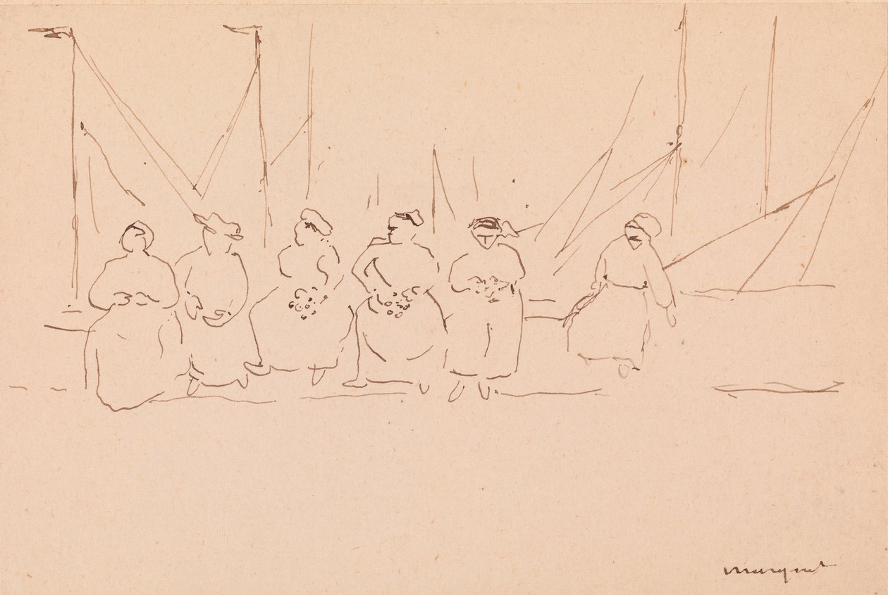 Zes Vrouwen op een Kade door Albert Marquet