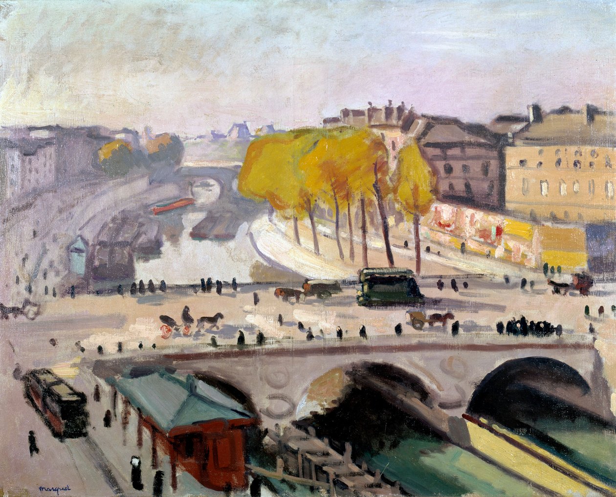 De Pont Saint Michel en de Quai des Grands Augustins in Parijs door Albert Marquet