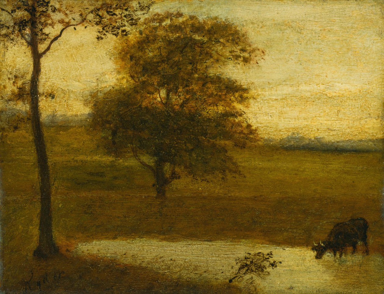 De drinkplaats door Albert Pinkham Ryder
