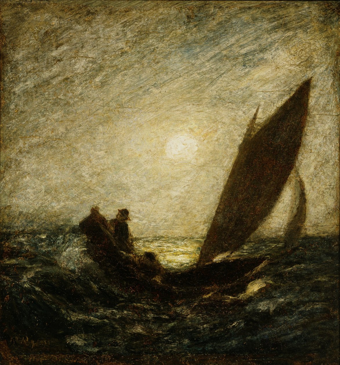 Met schuine mast en neerwaartse boeg door Albert Pinkham Ryder