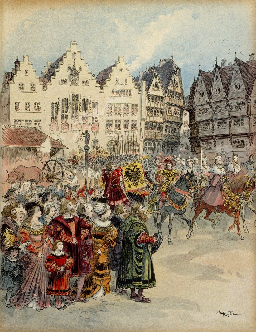 Verkiezing van Karel V tot keizer van Duitsland op 28 juni 1519 door Albert Robida