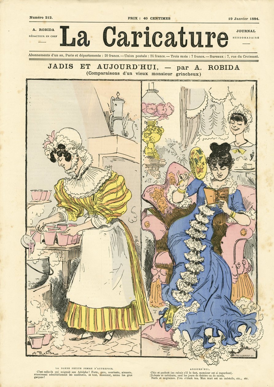 Illustratie door Albert Robida (1848-1926) voor de omslag van La Caricature (1880) door Albert Robida