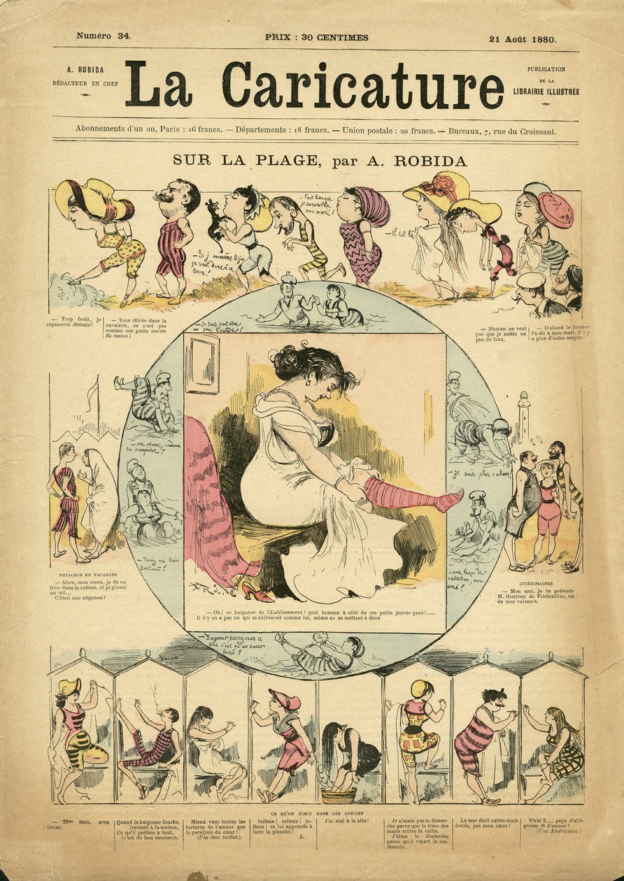 Illustratie van Albert Robida voor de Omslag van La Caricature (1880) door Albert Robida