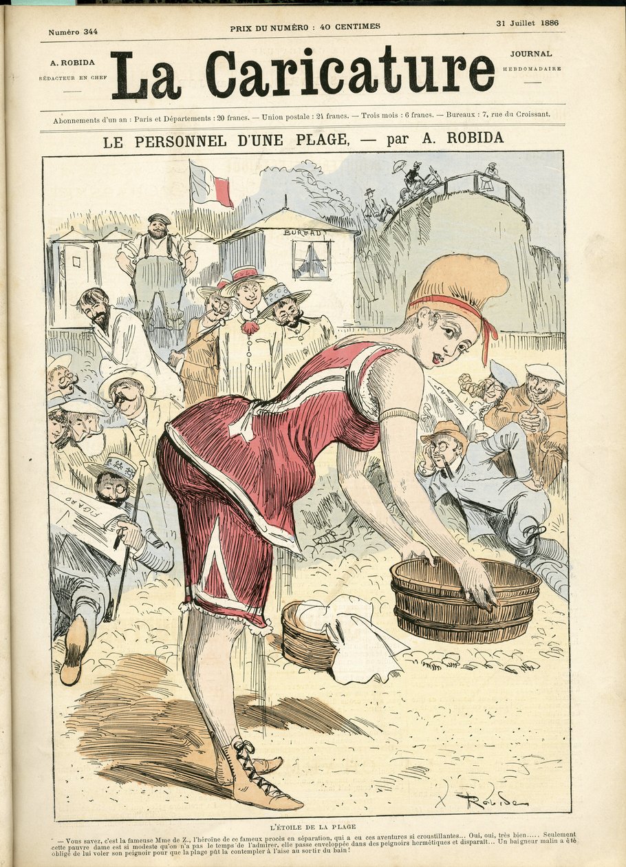 Illustratie van Albert Robida voor de Omslag van La Caricature (1880) door Albert Robida