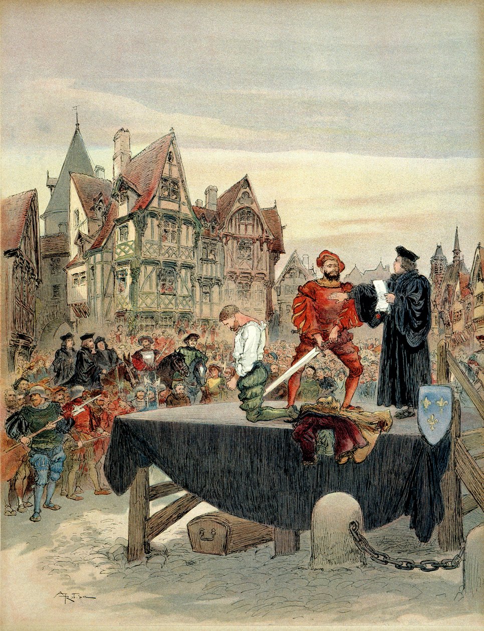 Jean de Poitiers, heer van Saint Vallier, kapitein van de wacht van Karel de Bourbon door Albert Robida