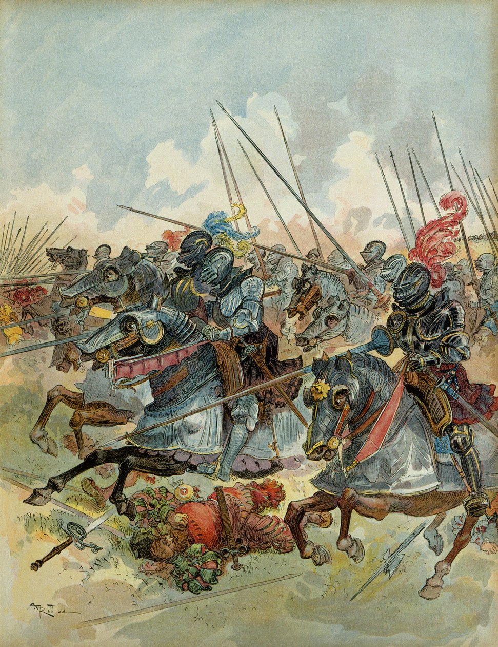 Zesde Italiaanse Oorlog (1521-1526): Slag bij Pavia (Italië), 24 februari door Albert Robida