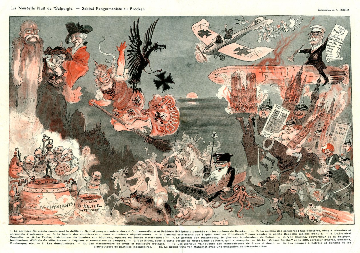 De nieuwe Walpurgisnacht: Germaanse sabbat op de Brocken door Albert Robida