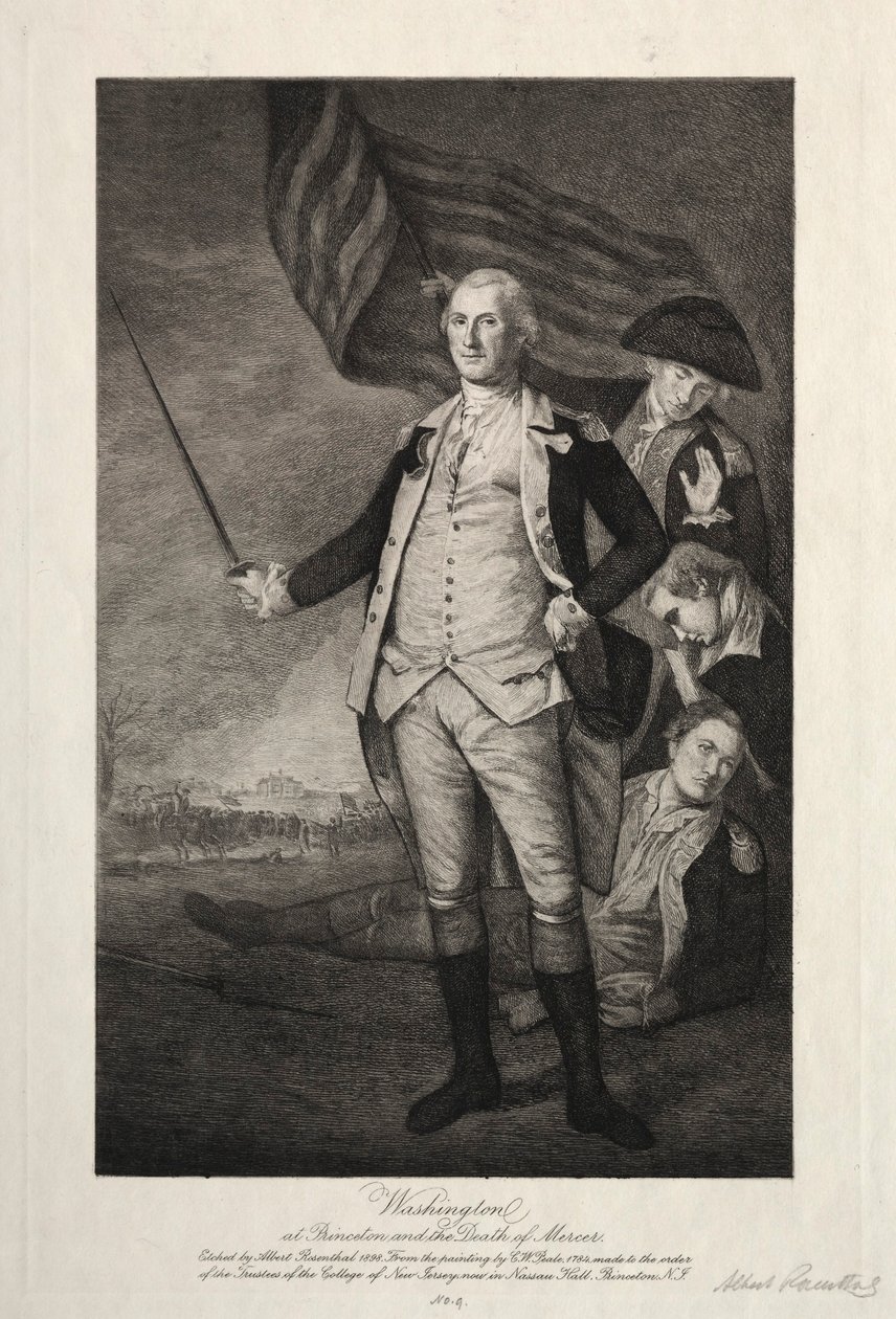 George Washington in Princeton door Albert Rosenthal