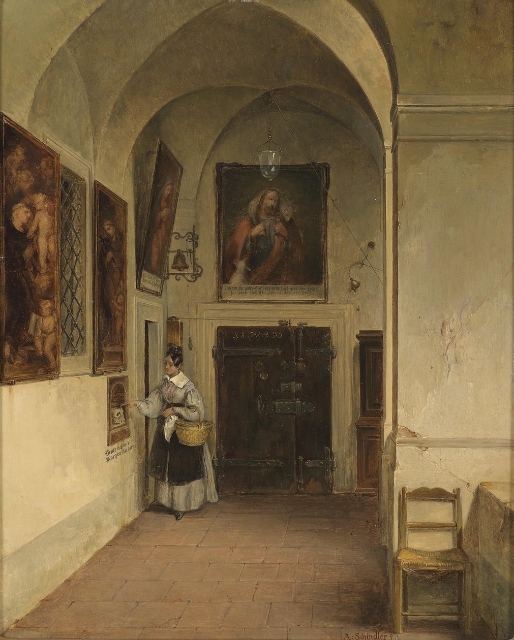 In de kloostergang door Albert Schindler