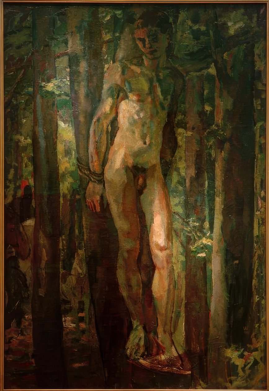 Gebonden Sebastian in het bos door Albert Weisgerber