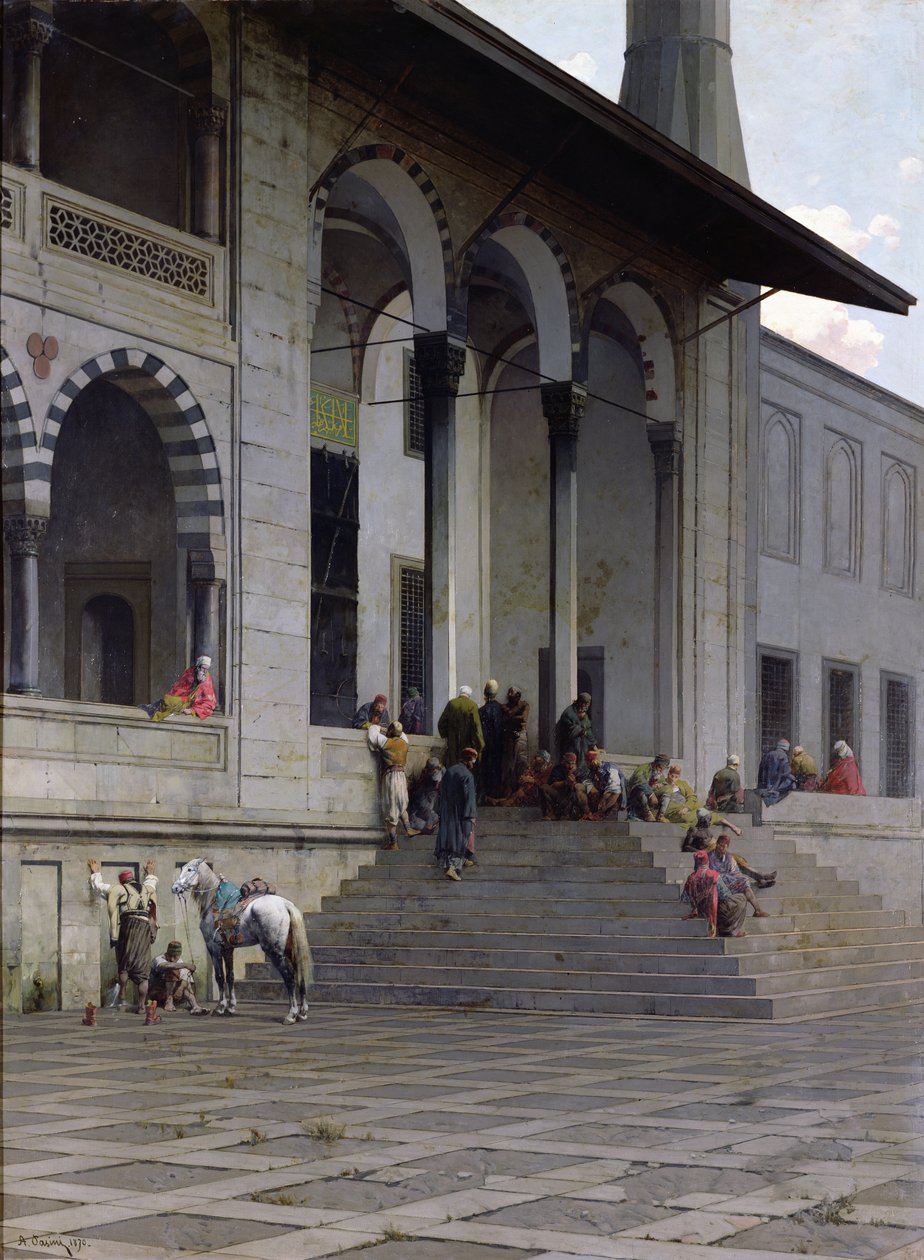 De Ingang van de Yeni-Djami Moskee in Constantinopel, 1870 door Alberto Pasini