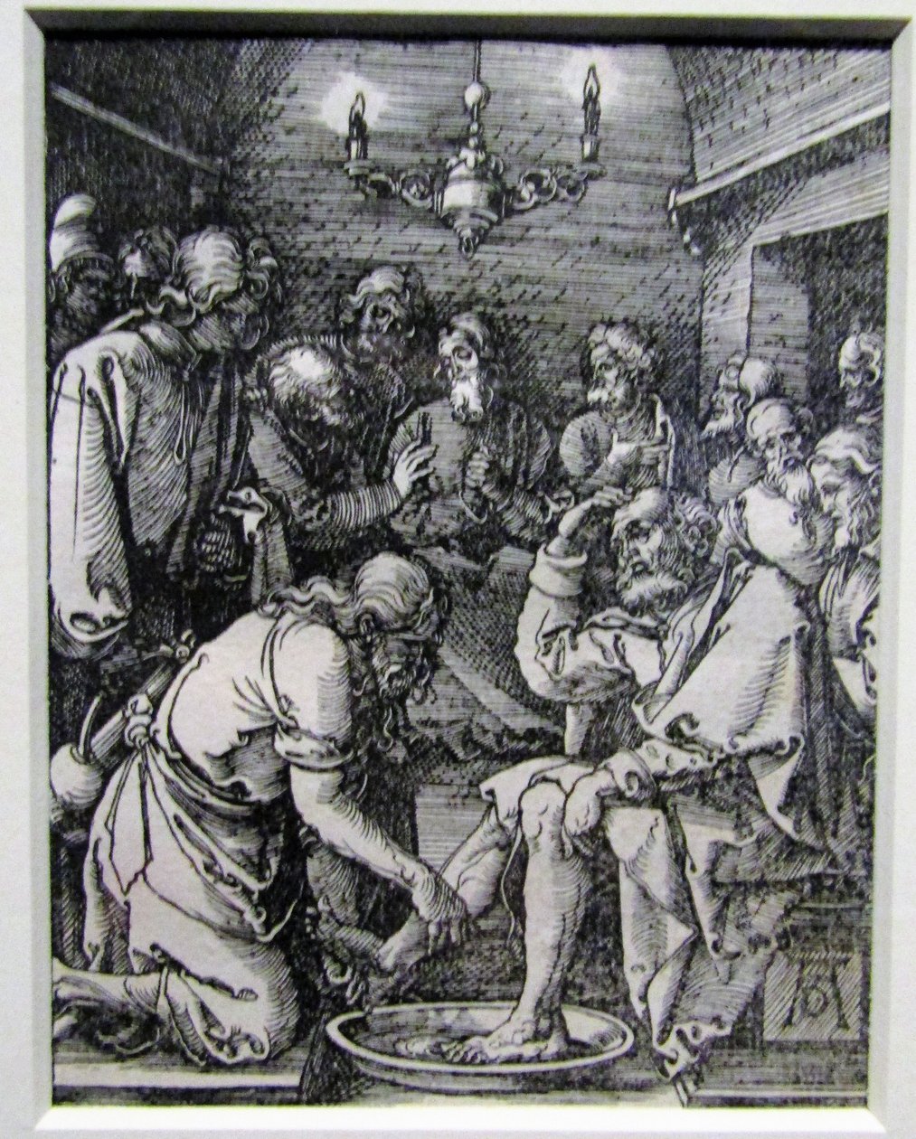 Christus wast de voeten van de discipelen uit de Kleine Passie door Albrecht Dürer