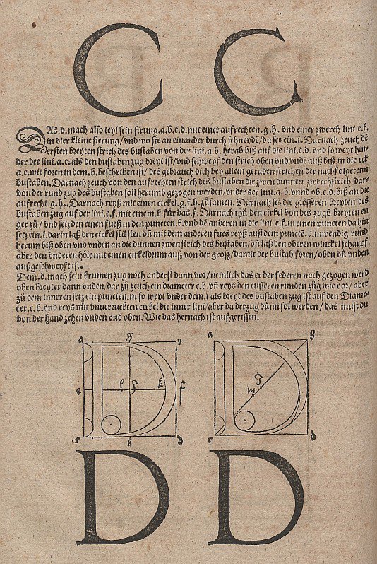 Constructie van letters door Albrecht Dürer