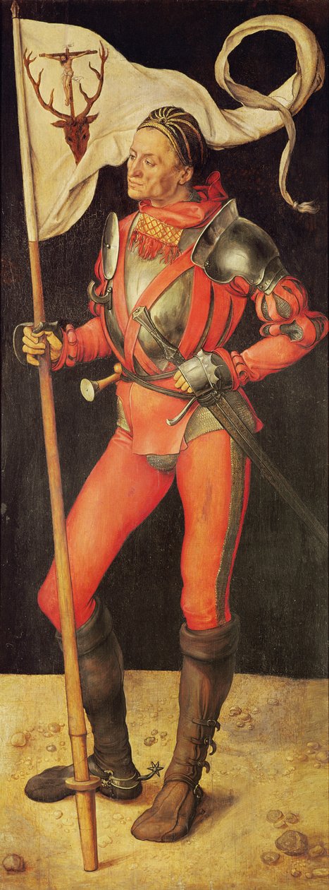 Lukas Paumgartner afgebeeld als Sint Eustachius, rechterpaneel van het Paumgartner altaarstuk, c.1500 door Albrecht Dürer