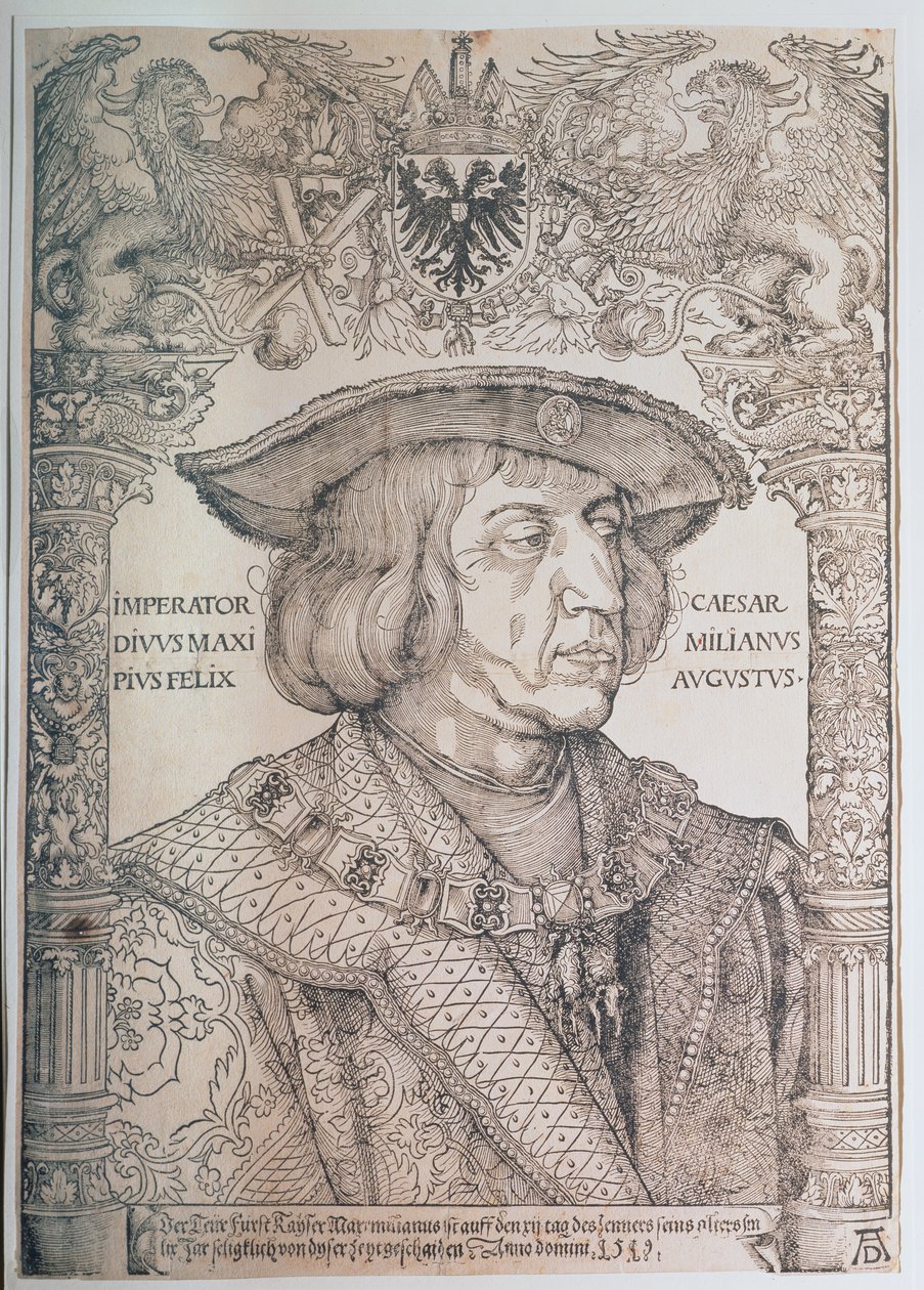 Maximiliaan I, keizer van Duitsland, 1518 door Albrecht Dürer