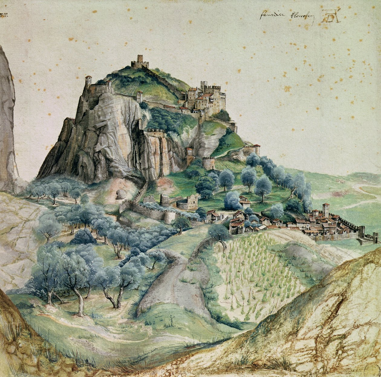 Uitzicht op de Arco Vallei in de Tirol, 1495 door Albrecht Dürer