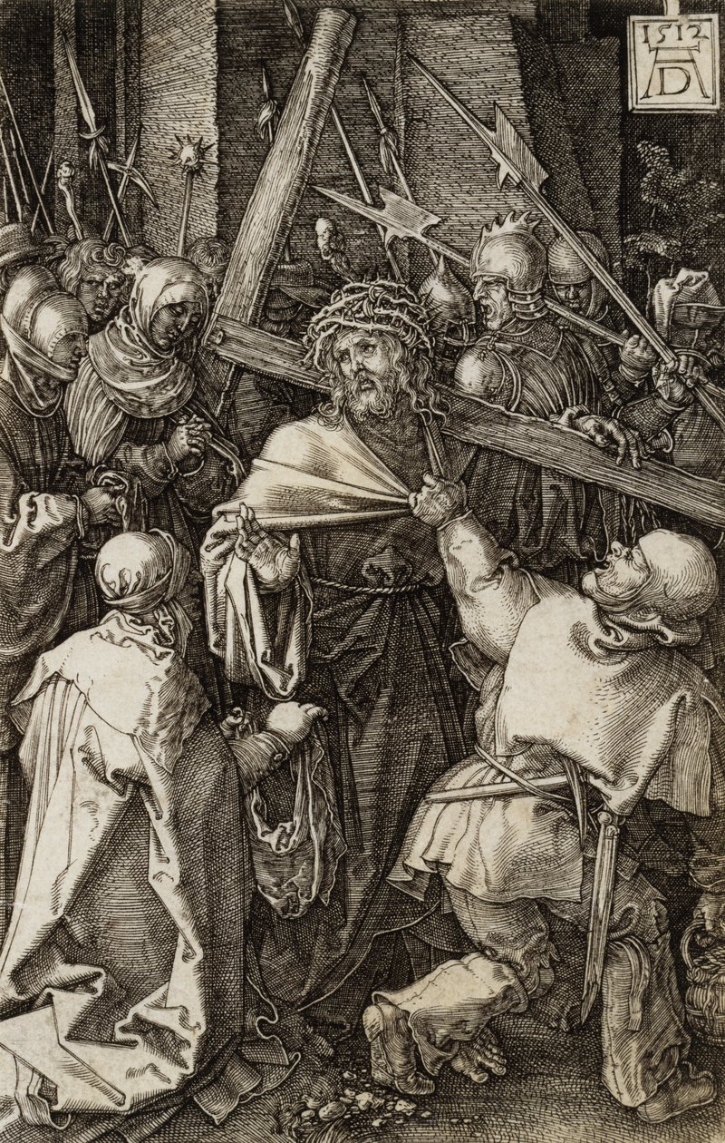Het Dragen van het Kruis, uit De Gegraveerde Passie door Albrecht Dürer