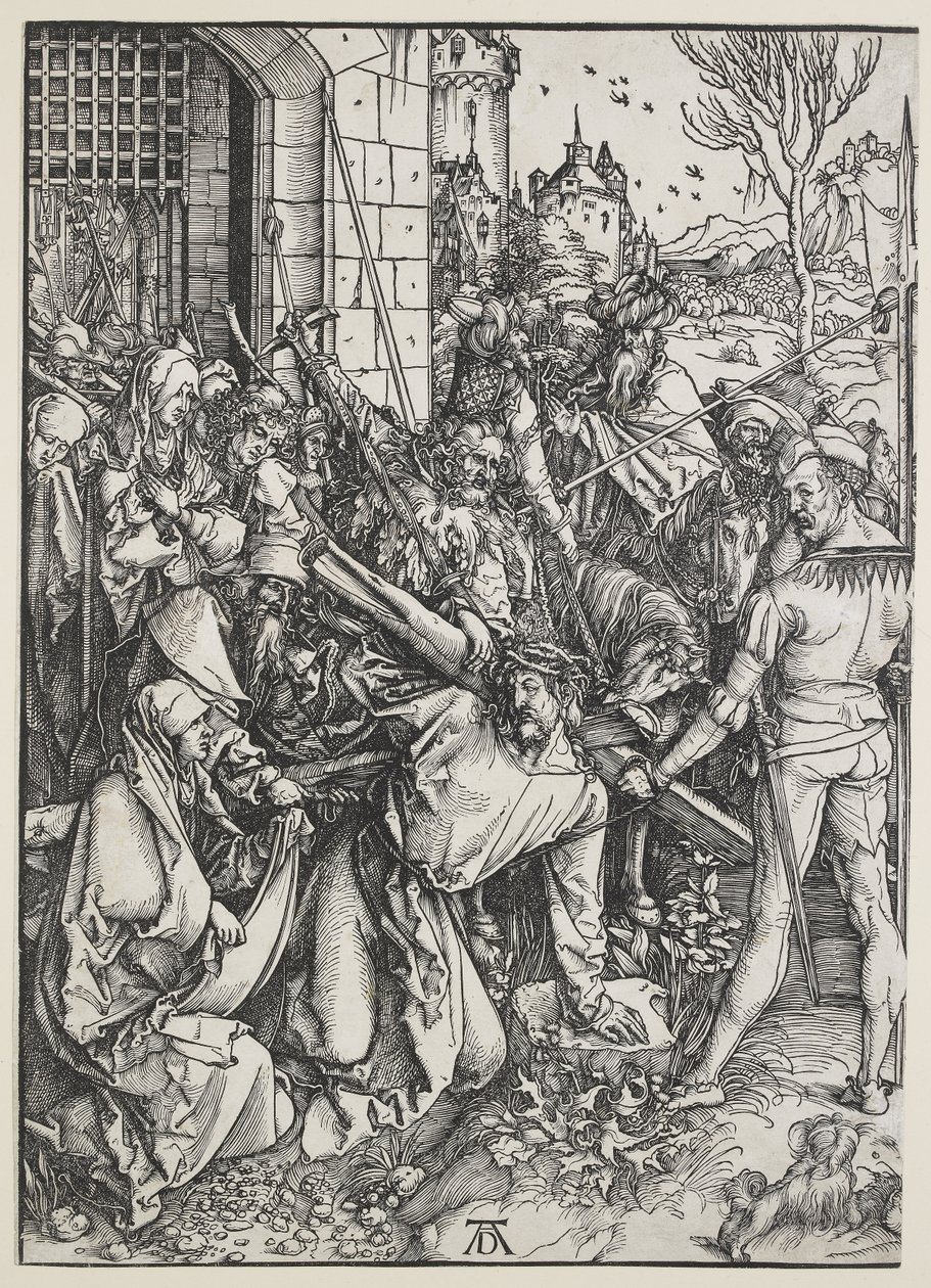 Christus draagt het kruis, 1498 - 1499 door Albrecht Dürer