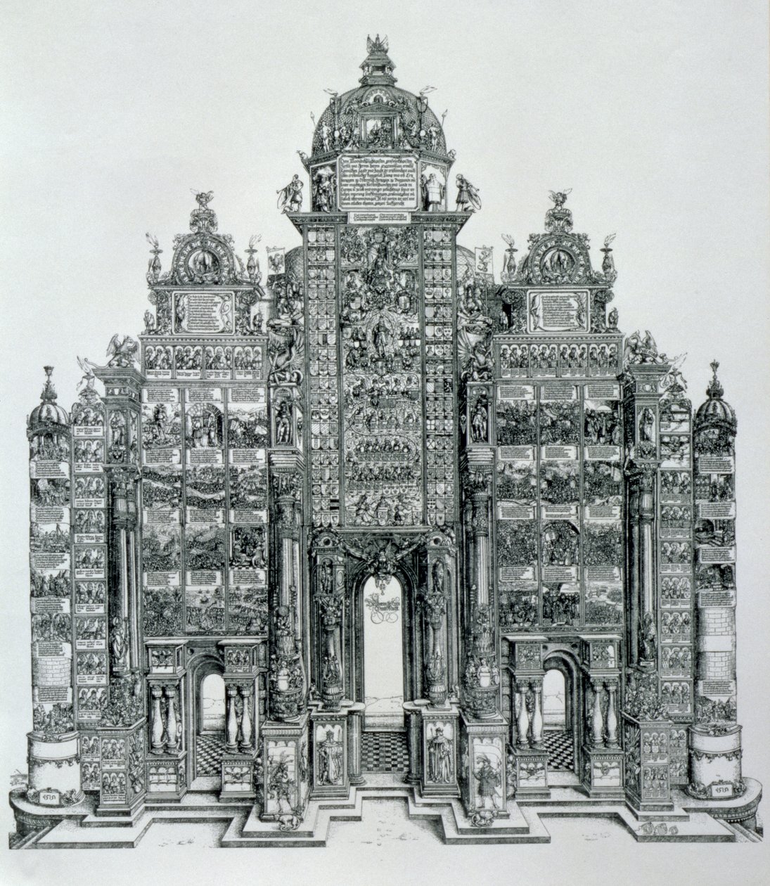 De triomfboog van keizer Maximiliaan I van Duitsland, gedateerd 1515, uitgegeven 1517-18 door Albrecht Dürer