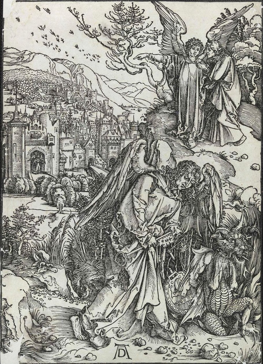 De Engel met de Sleutel van de Bodemloze Put door Albrecht Dürer