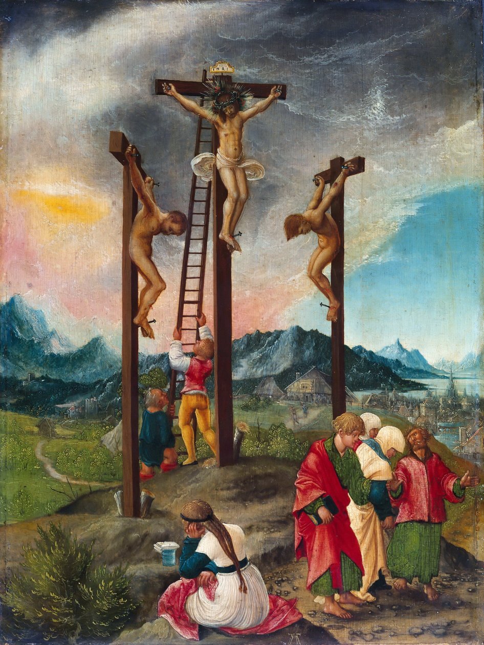Christus aan het Kruis tussen de Misdadigers door Albrecht Altdorfer