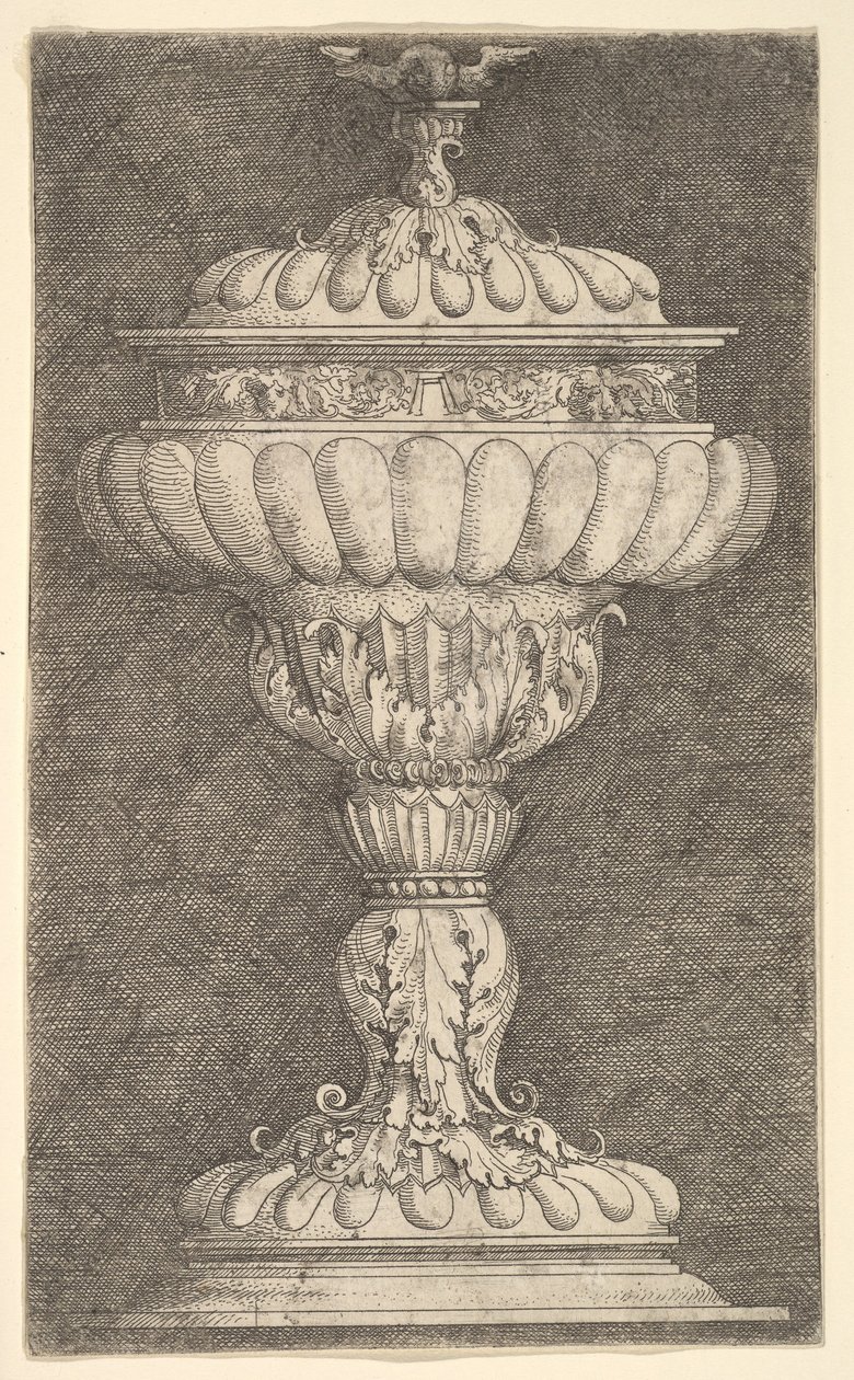 Gedekte beker met een gevleugelde bal bovenop, n.d. door Albrecht Altdorfer