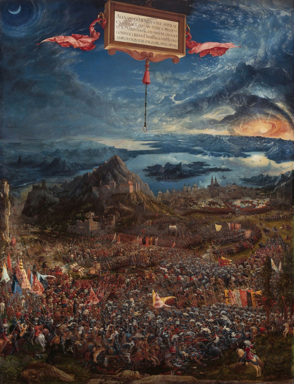 Duits: Historienzyklus: Alexanderschlacht (Schlacht bei Issus) De slag van Alexander bij Issus door Albrecht Altdorfer