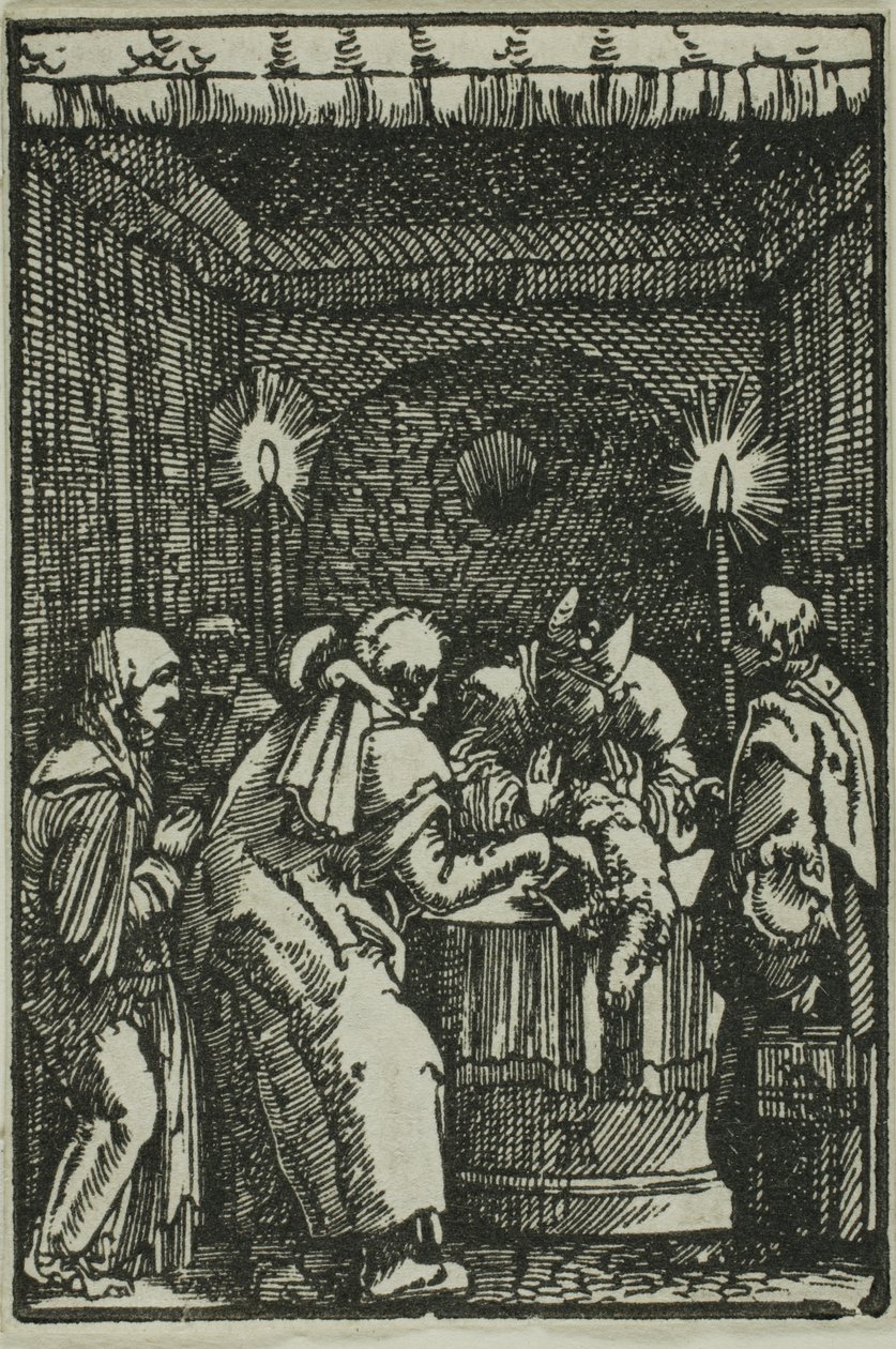 Het offer van Joachim geweigerd, uit De zondeval en de verlossing van de mens door Albrecht Altdorfer