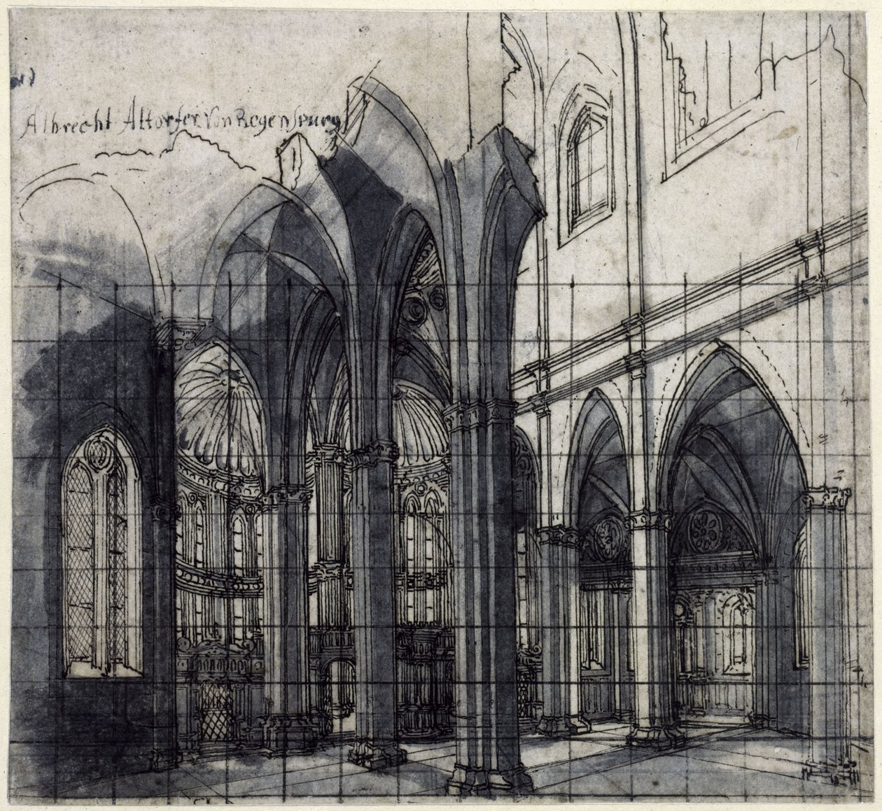 Kerkinterieur door Albrecht Altdorfer