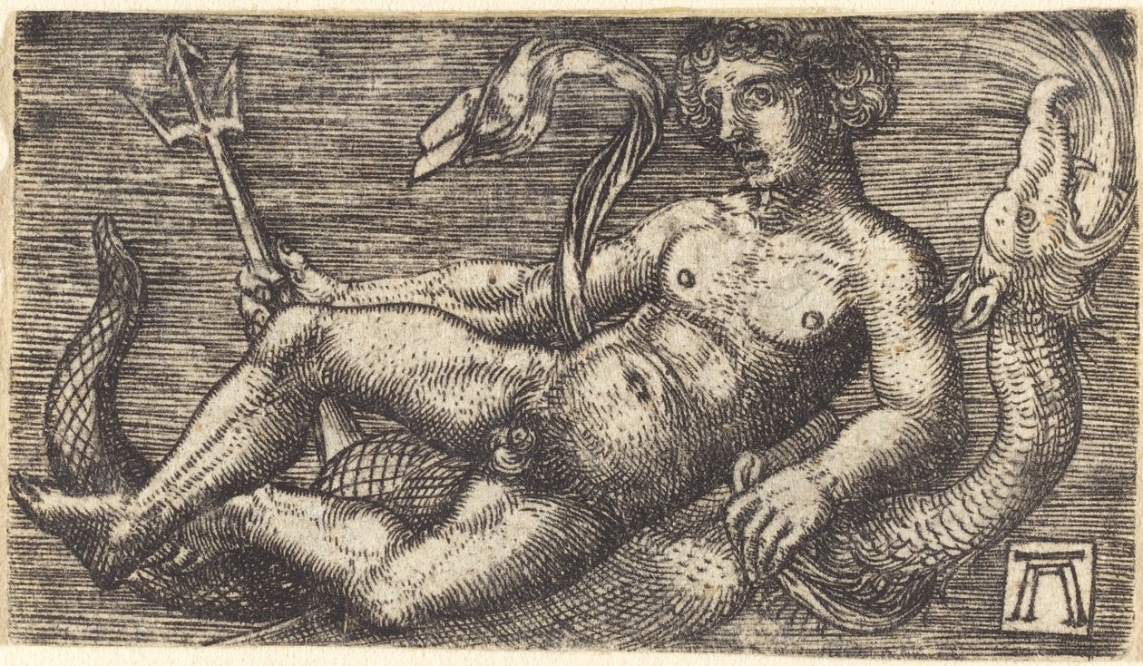 Neptunus op een Zeemonster door Albrecht Altdorfer