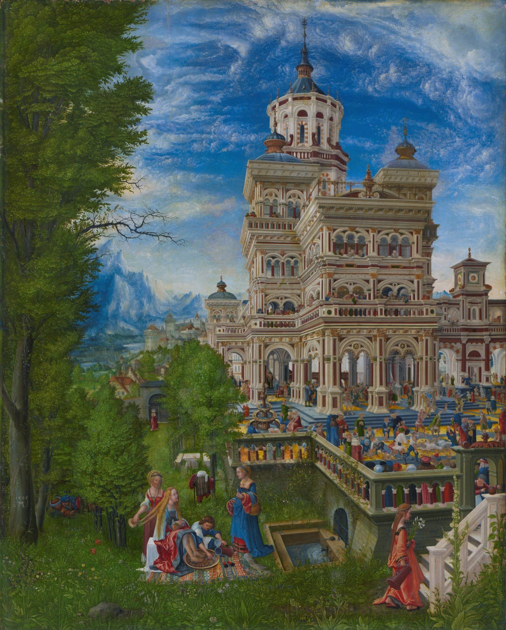 Susanna in het bad en de steniging van de ouderen door Albrecht Altdorfer