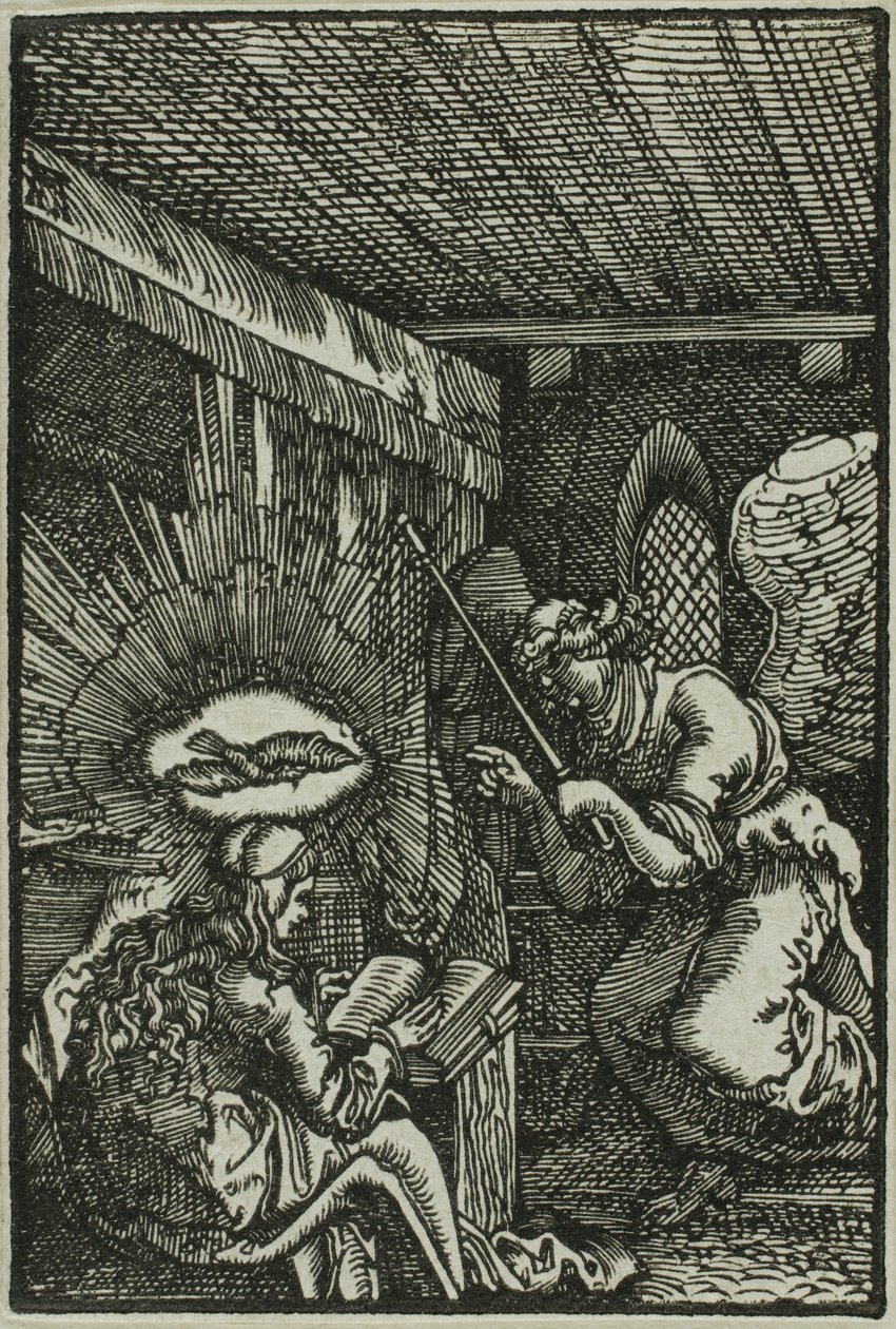 De Aankondiging, uit De Val en Verlossing van de Mens door Albrecht Altdorfer