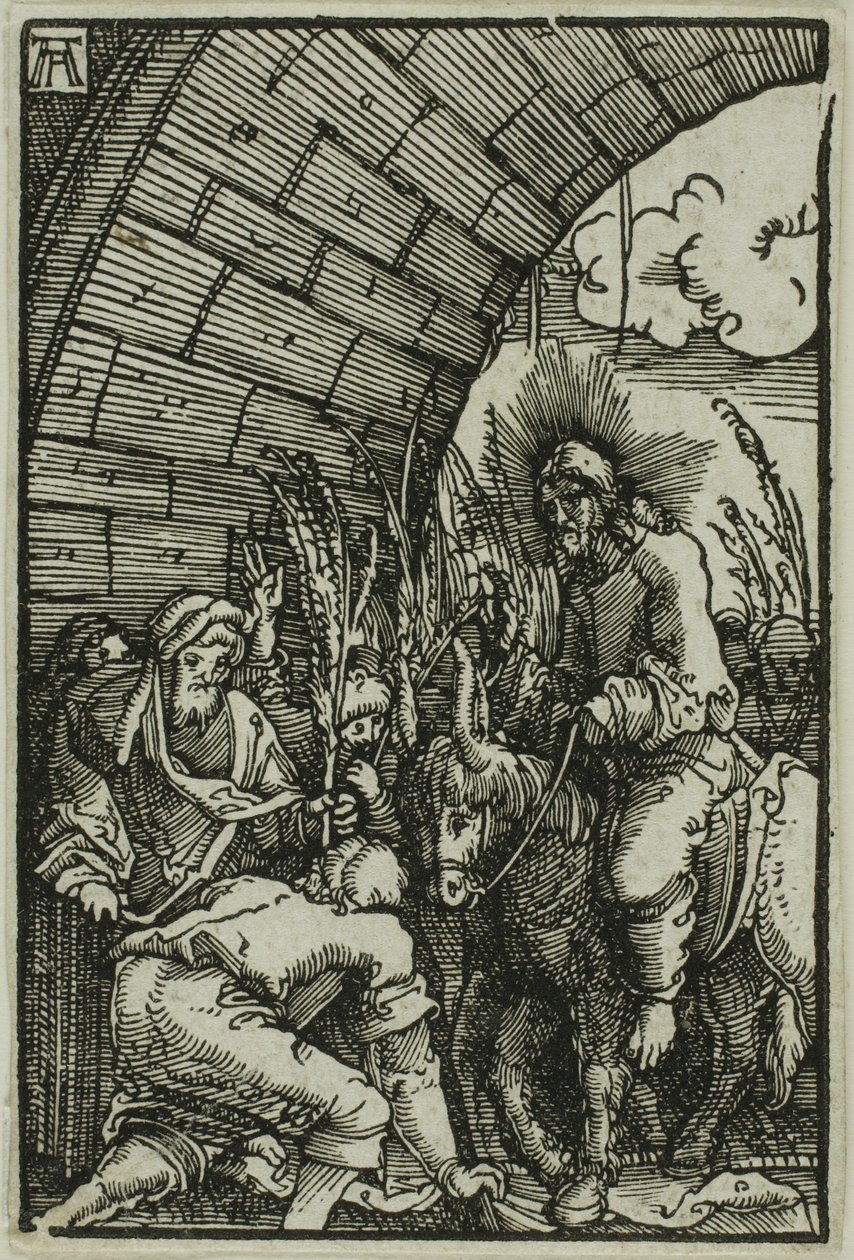 De Intocht in Jeruzalem, uit De Val en Verlossing van de Mens door Albrecht Altdorfer
