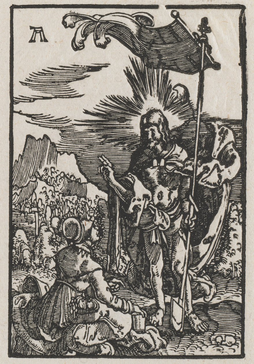 De Val en Verlossing van de Mens: Christus verschijnt aan St. Maria Magdalena door Albrecht Altdorfer