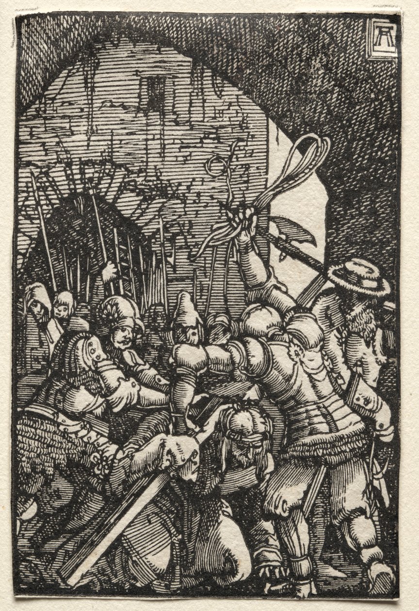 De val en verlossing van de mens: Christus draagt het kruis door Albrecht Altdorfer