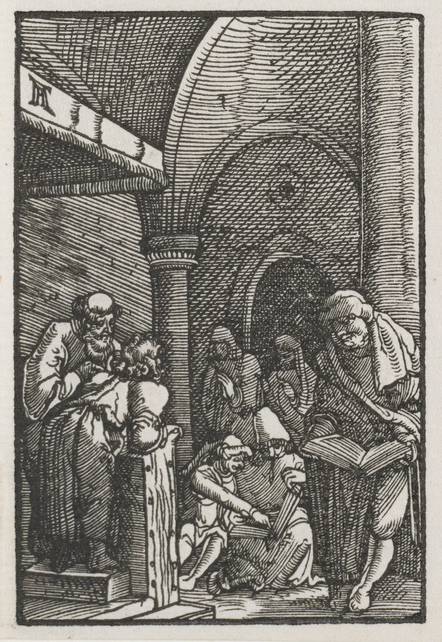 De Val en Verlossing van de Mens: Christus in discussie met de Dokters door Albrecht Altdorfer