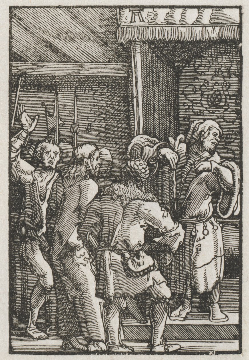 De Val en Verlossing van de Mens: Christus voor Kajafas door Albrecht Altdorfer