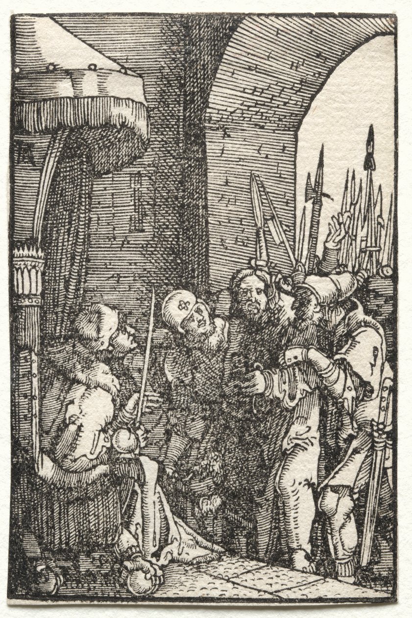 De Val en Verlossing van de Mens: Christus voor Pilatus door Albrecht Altdorfer