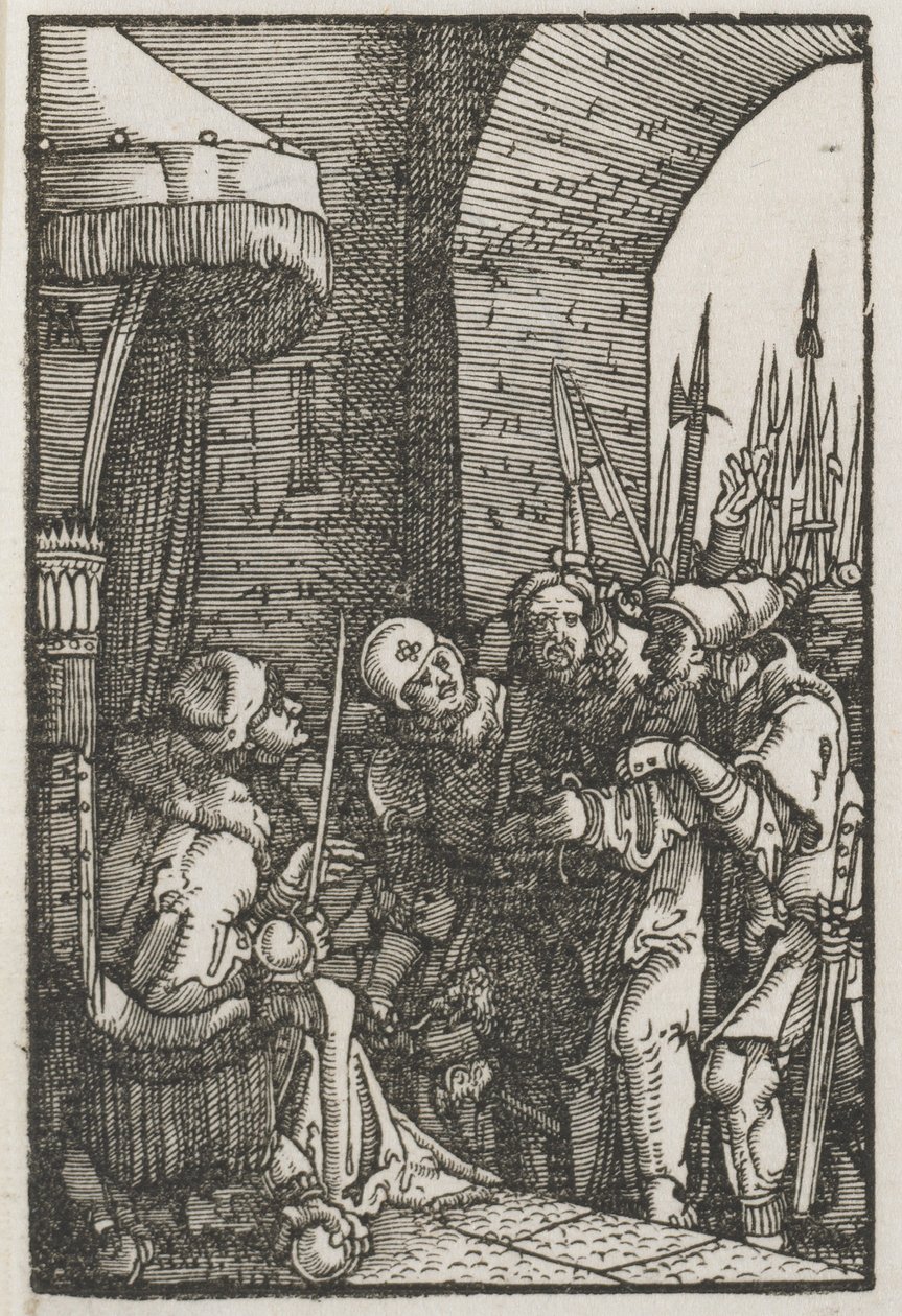 De Val en Verlossing van de Mens: Christus voor Pilatus door Albrecht Altdorfer