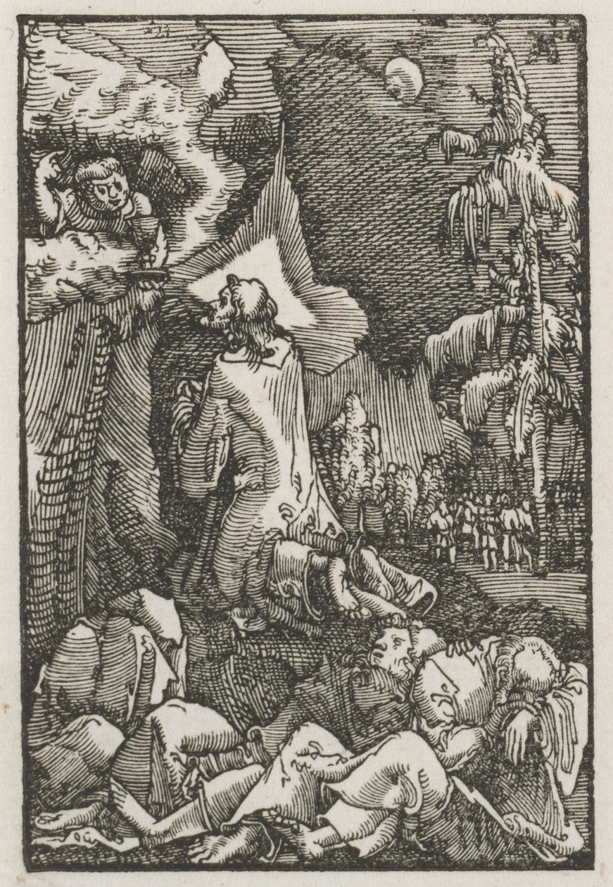 De val en verlossing van de mens: Christus op de Olijfberg, c. 1515 door Albrecht Altdorfer