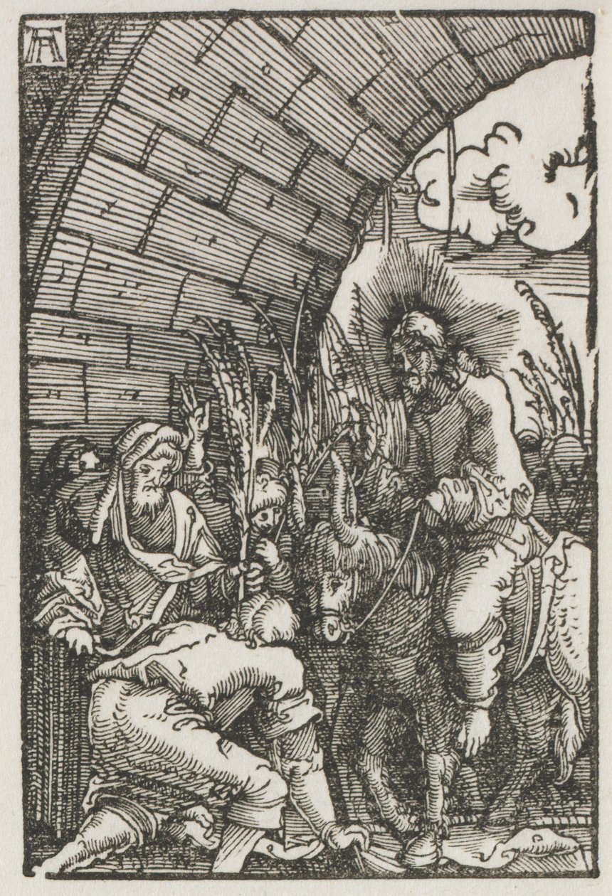 De Val en Verlossing van de Mens: De Intocht in Jeruzalem door Albrecht Altdorfer