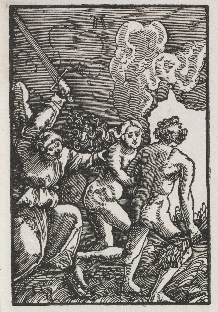 De Val en Verlossing van de Mens: De Verdrijving uit Eden door Albrecht Altdorfer
