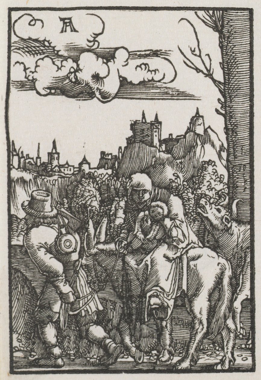 De val en verlossing van de mens: De vlucht naar Egypte door Albrecht Altdorfer
