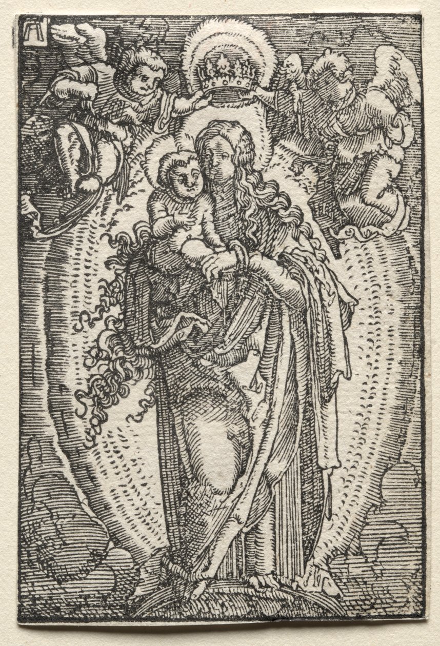 De val en verlossing van de mens: De Maagd als koningin van de hemel door Albrecht Altdorfer