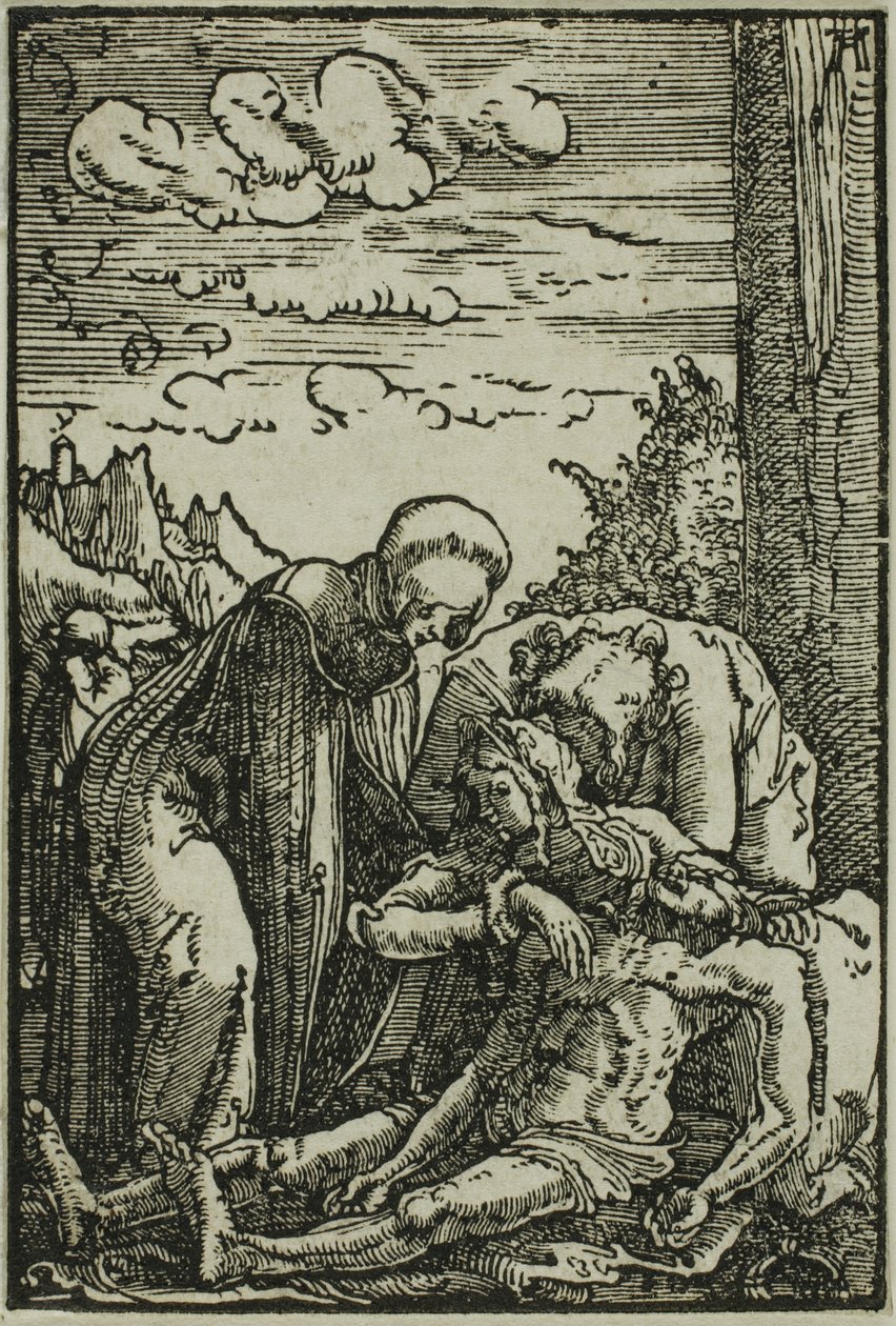 De Rouw van de Maagd, uit De Val en Verlossing van de Mens door Albrecht Altdorfer
